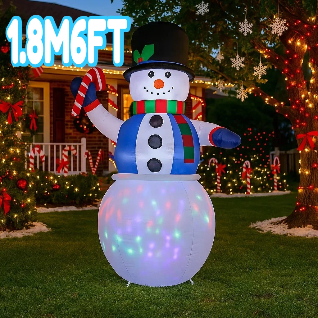 1.8M6FT زينة عيد الميلاد لعبة قابلة للنفخ ثلج قصب الحلوى ساحة المنزل الحلي مع مصباح ليد عيد الميلاد لعبة ديكور خارجي #2