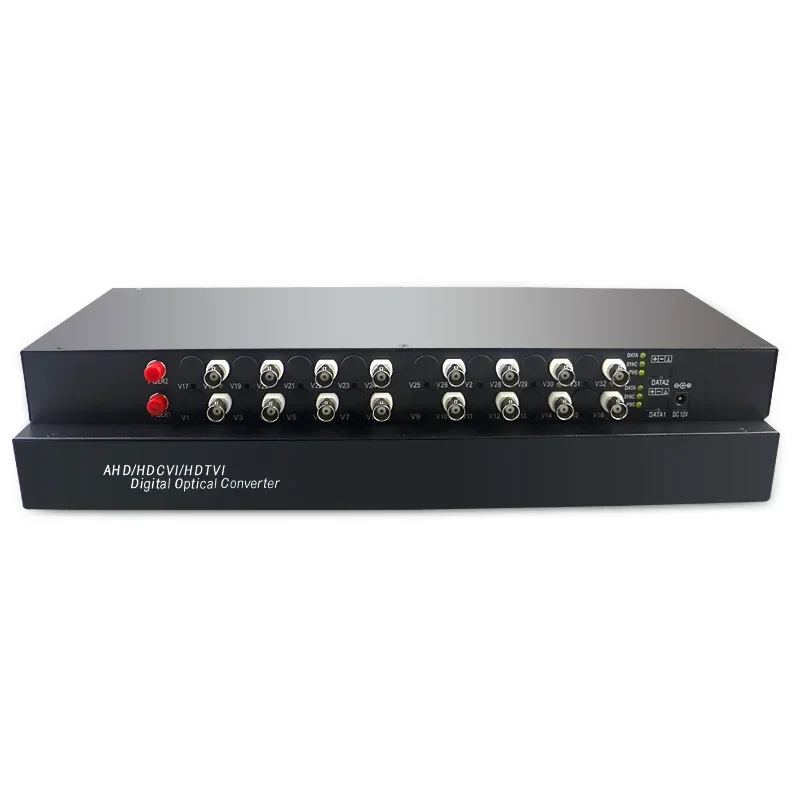 Bnc to Fiber Optic 16 Ch 1080p TVI CVI AHD Over Fiber Optic Converter DC 12V for CCTV HD Monitoring System 2 Years 10KM