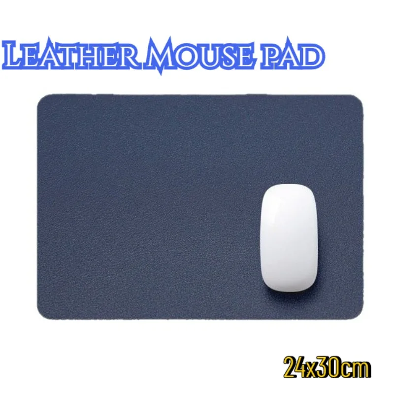 

24x30 см коврик для мыши из искусственной кожи, двусторонний водонепроницаемый настольный коврик, нескользящий, легко чистится для игрового офиса, маленький портативный