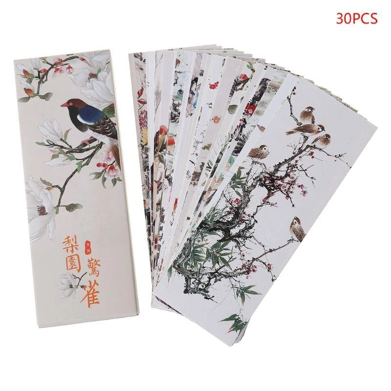W89C 30pcs Winter Sonata Bookmarks Paper Page Notes Label Message Card Book Marker
