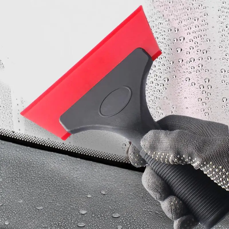 Car Window Film Application Tools Plastic Long-Handled Scraper Cowhide Scraper for Soft and Hard Glass Cleaning