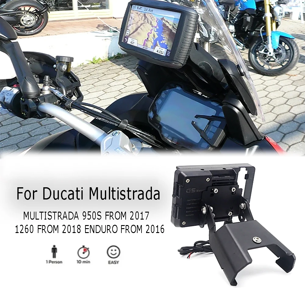 Motorcycle Mobile Phone GPS  Holder 1260 From 2017 Onwards Enduro From 2018 Onwards Ducati Multistrada 950 S From 2016 onwards