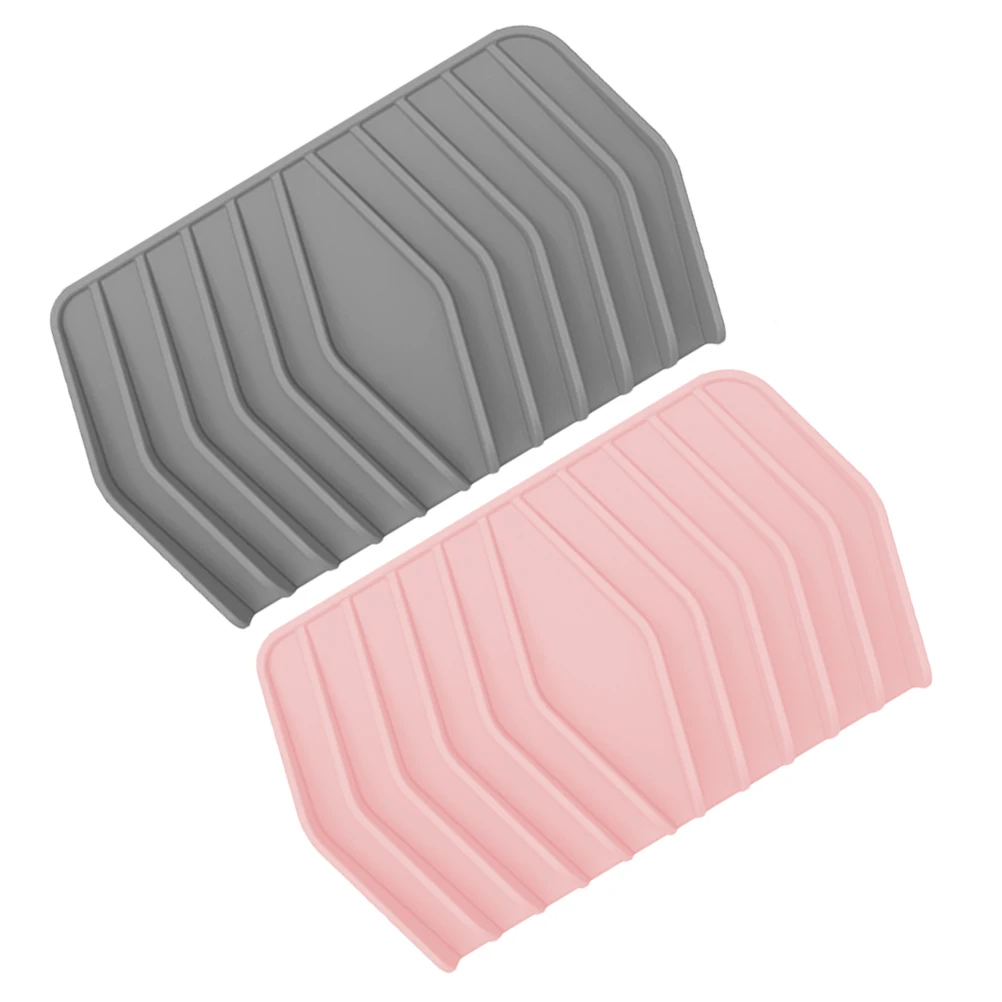 

2pcs Silicone Soap Dish Non-slip Draining Holder for Shower Bathroom Sink Organizer Large Capacity Easy Clean