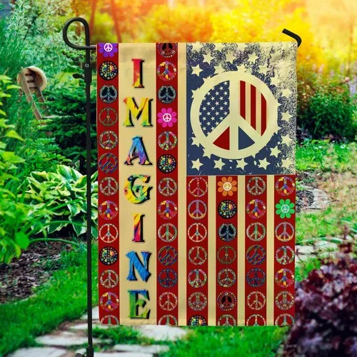 Imagine Peace Symbol American Outdoor Peace Sign Home Graden Flag IIX WZZ yyi