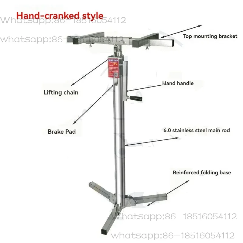 Electric Dual-purpose Stainless Steel 100KG Load-bearing Lifting Platform 2.5M Wall Cabinet Mounting Bracket Hand Cranked