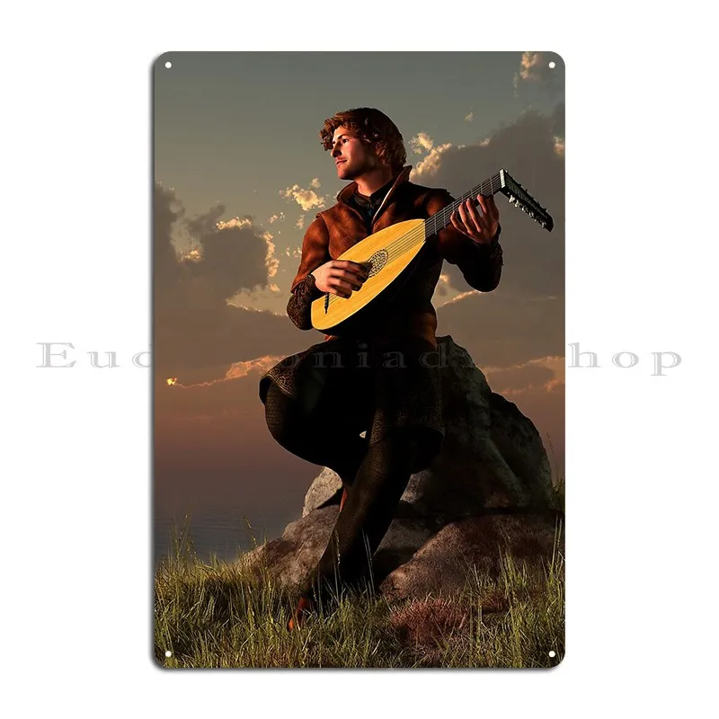 Bard With Lute Danieleskridge Metal Sign Home Design Bar Plaques Decoration Tin Sign Poster