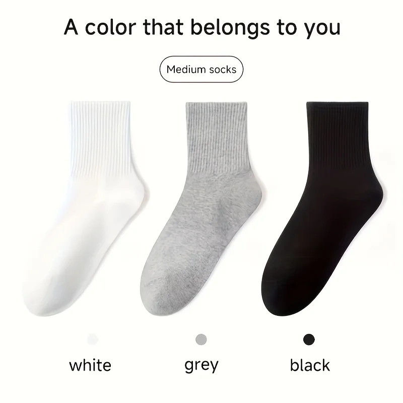 20 زوجًا من جوارب منتصف الساق للاستعمال مرة واحدة - مصنوعة من نسيج البوليستر الناعم والصديق للبشرة مع مرونة عالية،