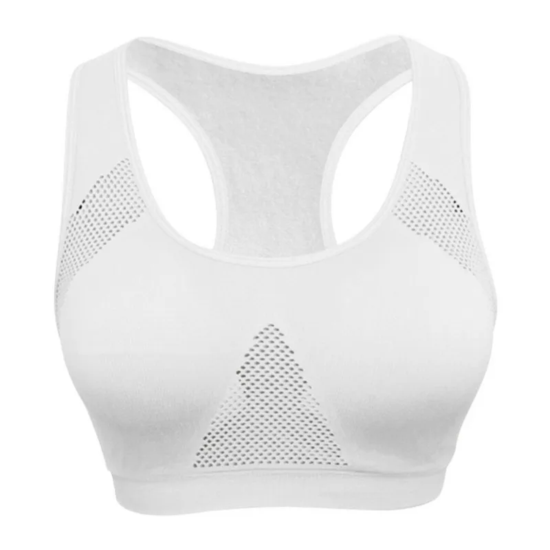 M-2XL Women Sports Bras Mesh Breathable No Trace Bra Gym Running Yoga Tops Out Summer Solid Color Fitness Tank