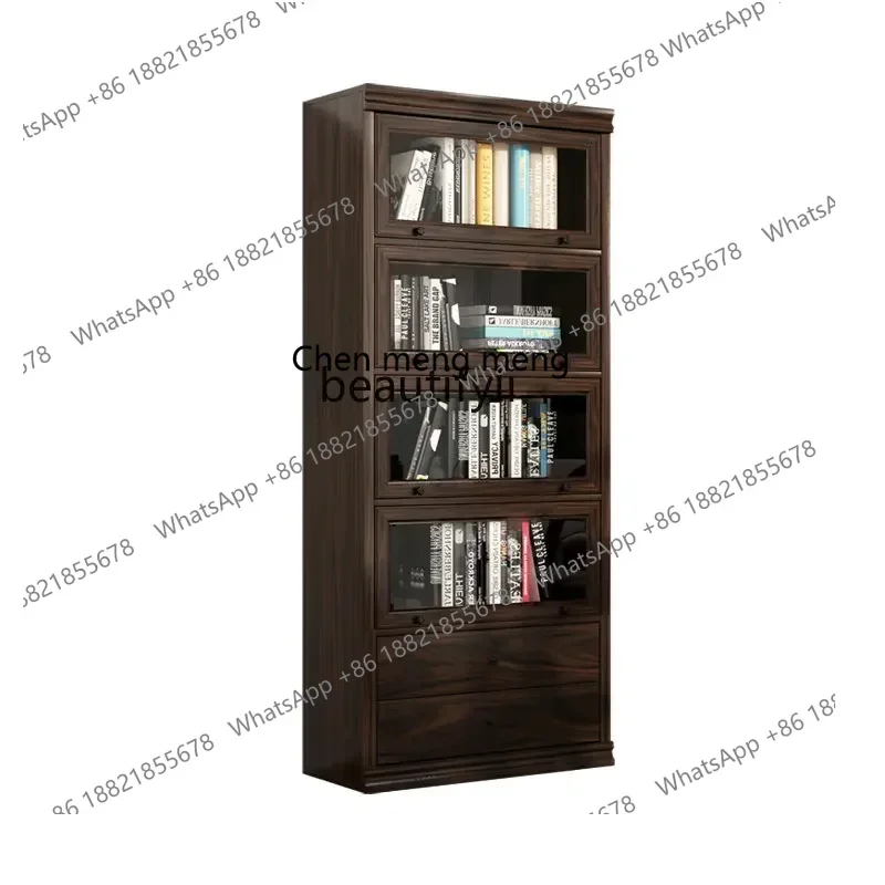 D178  Y CXH Storage Cabinet Simple Modern Bookcase Assemblage Zone Glass Door Drawer Narrow Bookshelf