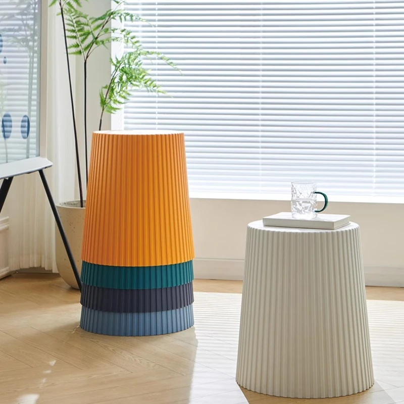 Thickened Plastic Stool Stackable Round Chair for Home Living Room Kitchen Sturdy Small Seat Home