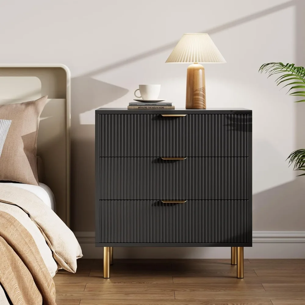 

Nightstands, Drawer Dresser for Bedroom, Large Nightstand Chest of Drawers, Metal Anti-Tipping Device for Hallway Entryway