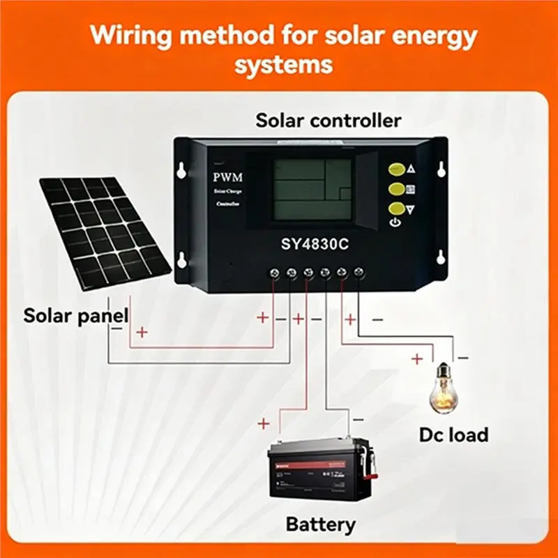 Solar Controller Universal LCD Display For Lithium Battery Charging Photovoltaic Systems 12V/24V 36V/48V Chargers