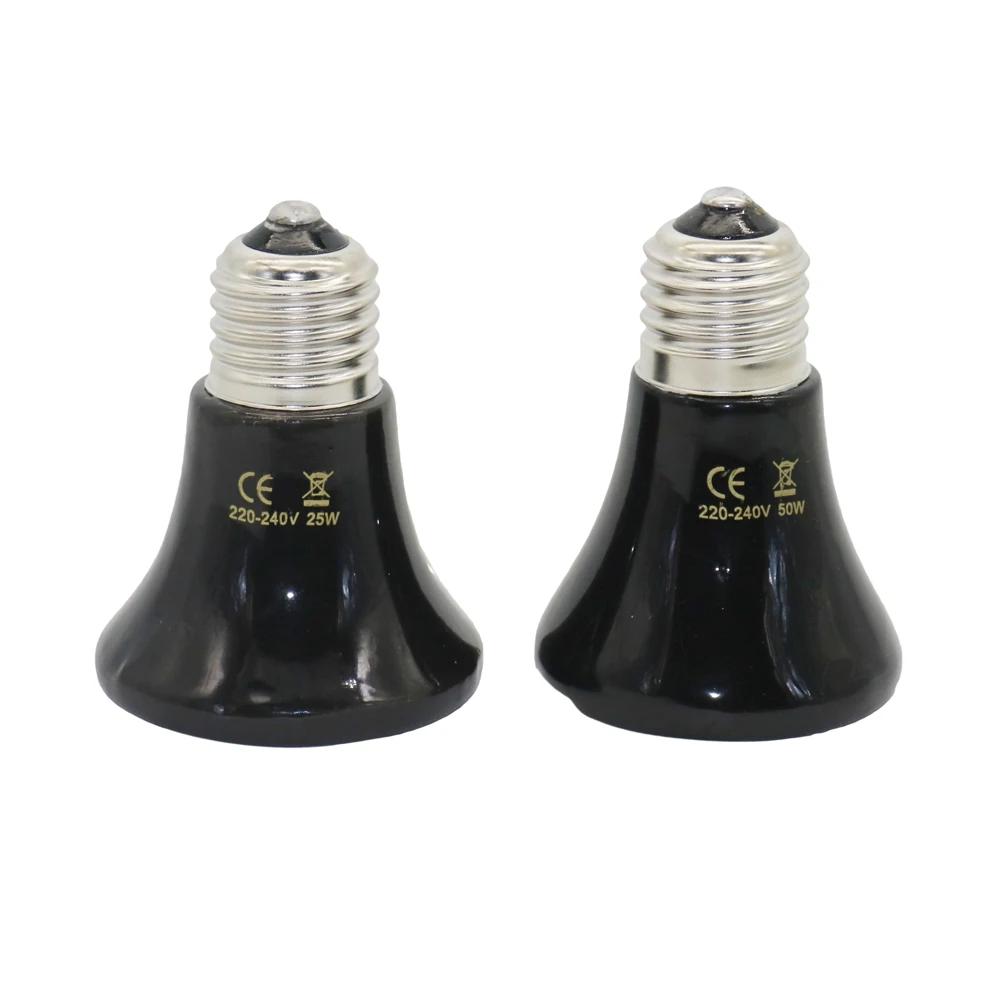 1 Pc Climbing Pet Heating Lamp  Infrared Emitter Conical Ceramic Lamp Small Pet Brooding Temperature Control Lamp 25/50/75/100W