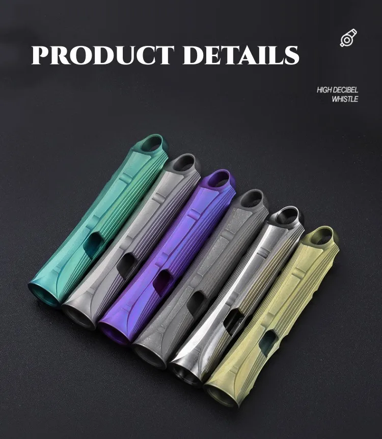 

TISUR Single titanium whistle,Survival Emergency EDC Whistle,Camping Titanium Alloy Whistle Emergency Whistle 120 Decibels