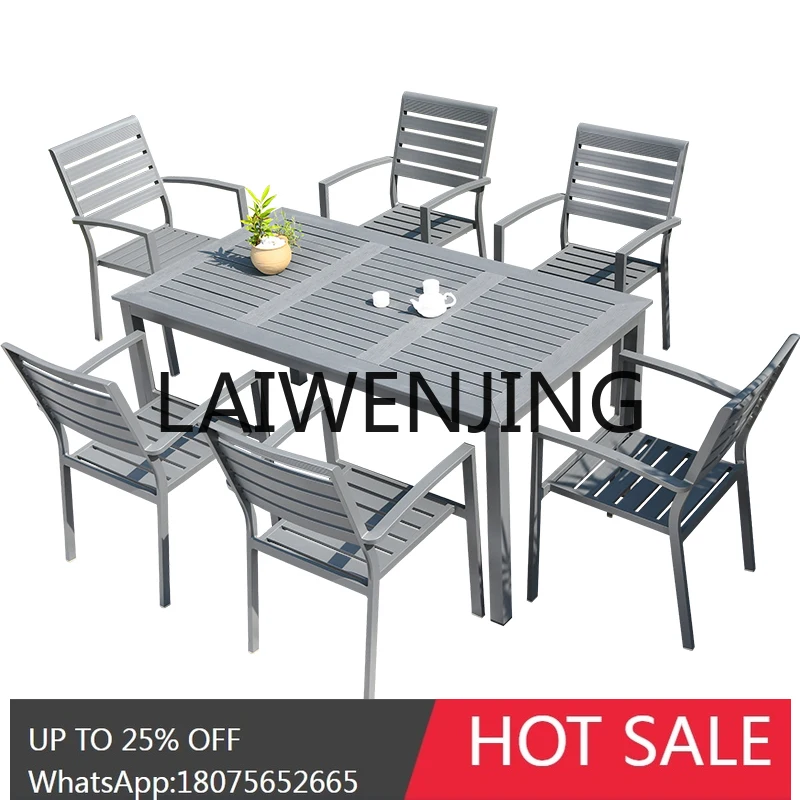 

RWJ Outdoor Courtyard Aluminum Alloy Table Leisure Outdoor Table and Chair Combination