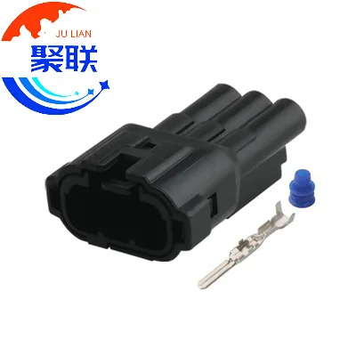 Auto 3pin plug 6187-3801 Sensor waterproof electric black color connector with terminals and seals