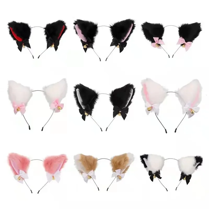 Fox Ear Headband Kawaii Cat Ears Headwear Girl Cosplay Hair Accessories Women Hair Hoop Halloween Party Role Play Costume Props