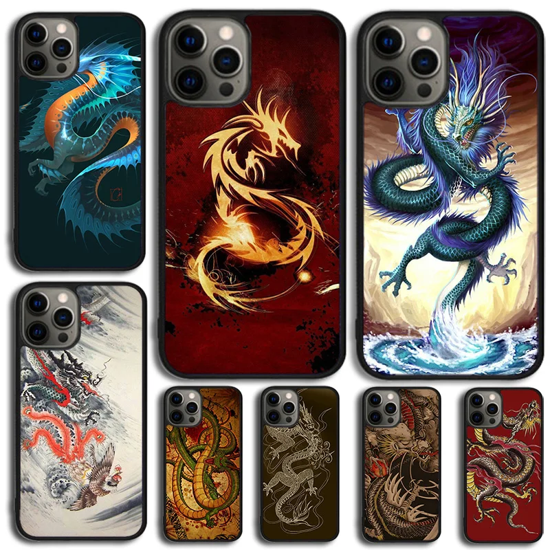 Legendary Chinese Dragon Phone Case Cover For iPhone 15 16 14 XR XS 11 12 13 Mini Pro MAX Plus