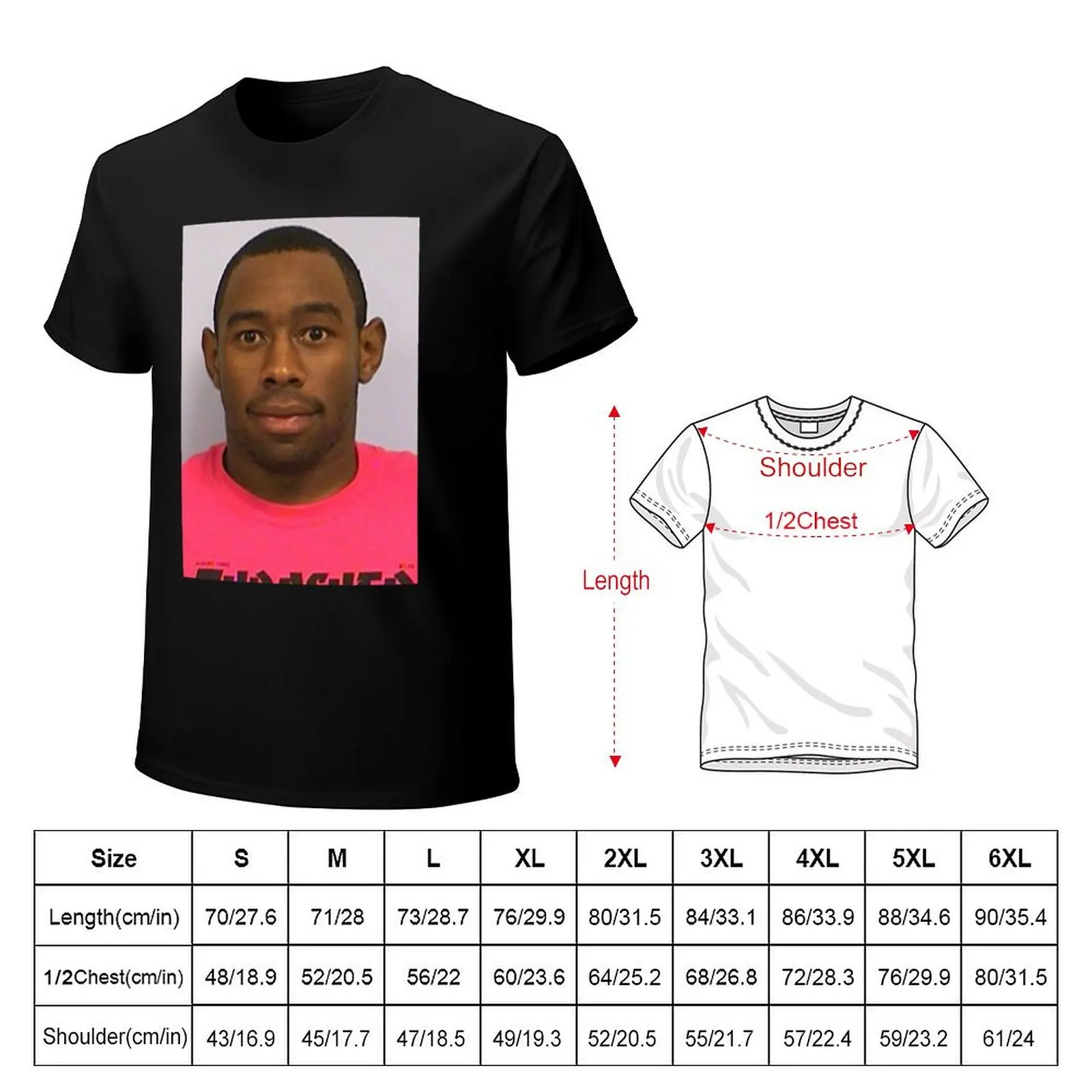 tyler mugshot T-Shirt croswit shirt man blacks animal prinfor boys cotton graphic tees t shirts men
