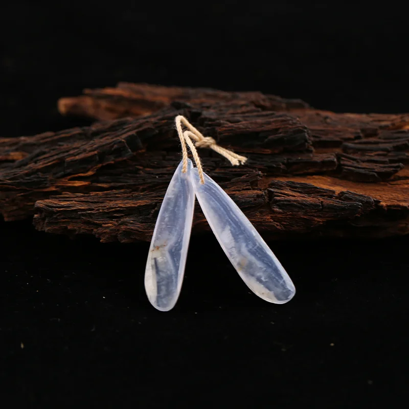 B&F Blue Lace Agate Earring Beads for Jewelry Making, Handmade Natural stones beads, Stones for jewelry Making Supplies