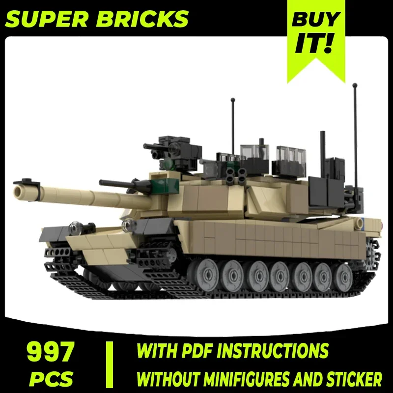 Moc Building Bricks Military Weapon Model M1 Main Battle Tank Technology Modular Block Gifts Toys For Childen DIY Sets Assembly