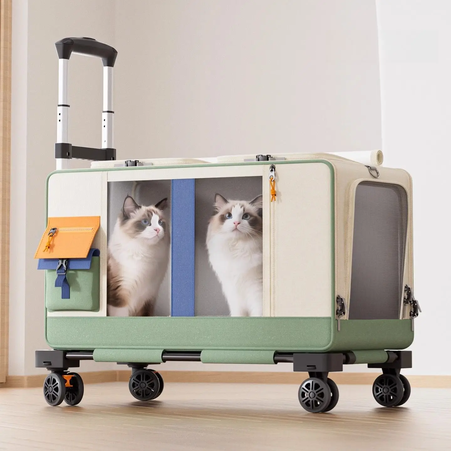 Mochila transportín con ruedas para gatos y perros - imagen 4