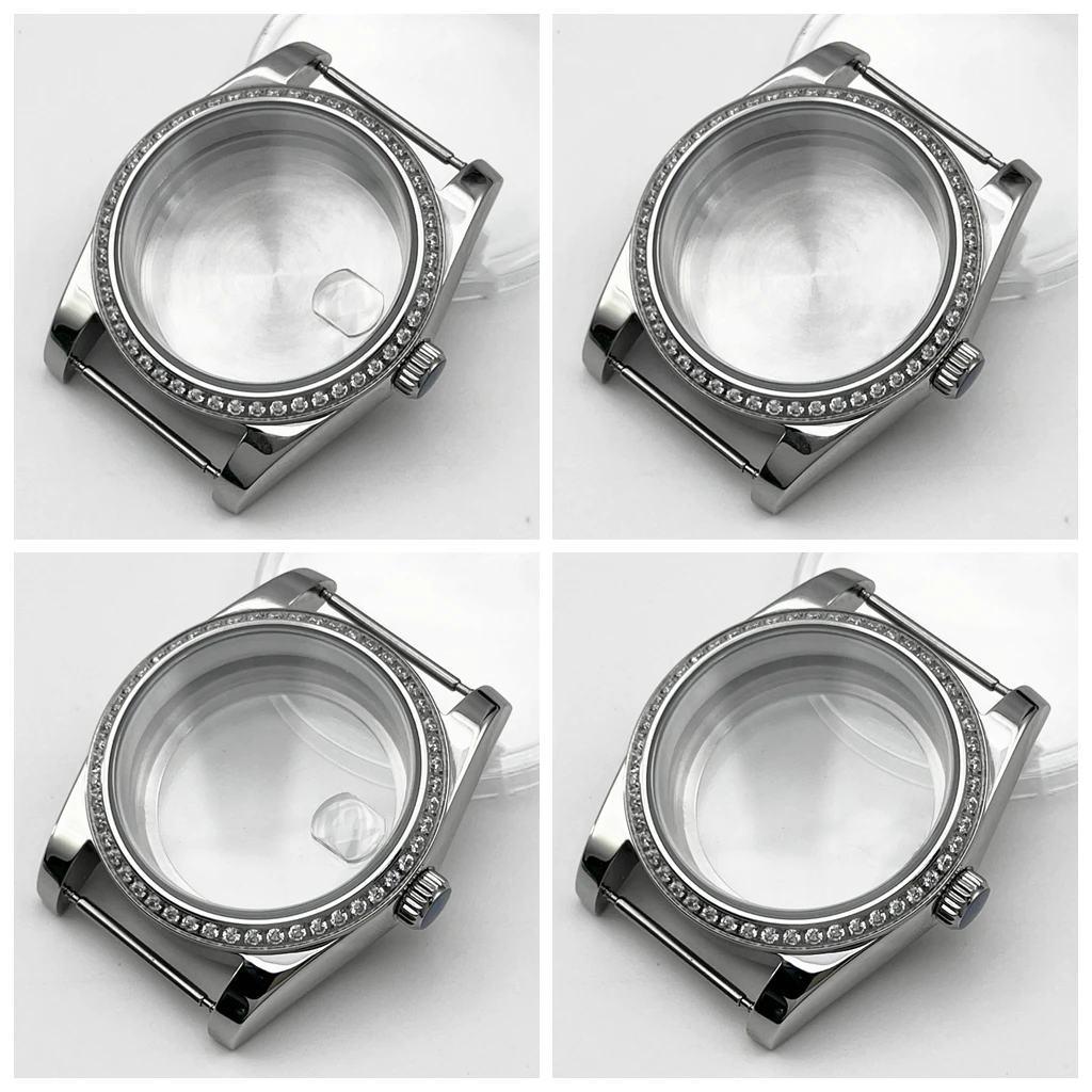 

36/39mm Silver Waterproof Sapphire Glass Watch Case Fit NH34 NH35 NH36 ETA2824 2836 PT5000 Miyota82 Series Movement