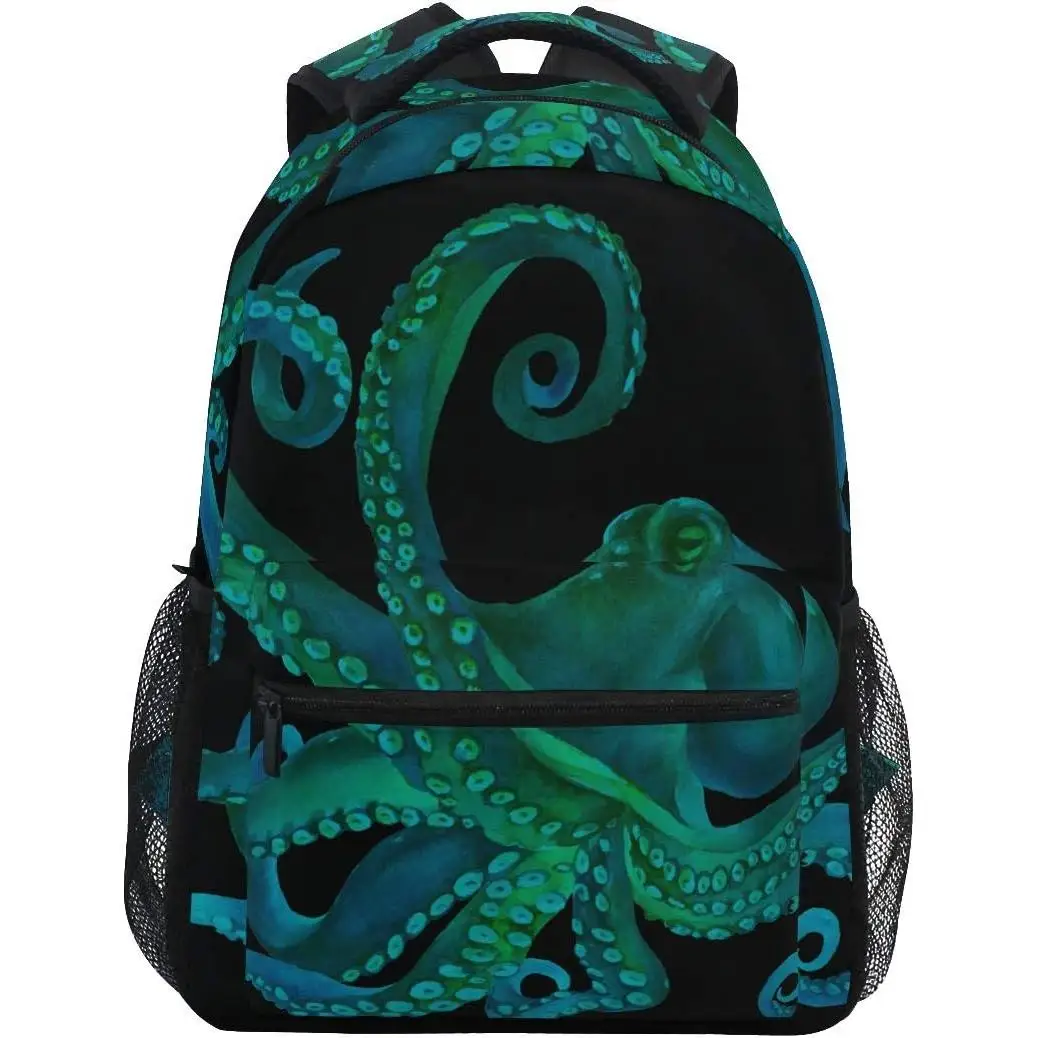 

Octopus Large Backpack for Kids Boys Girls Student Personalized Laptop iPad Tablet Travel School Bag with Multiple Pockets