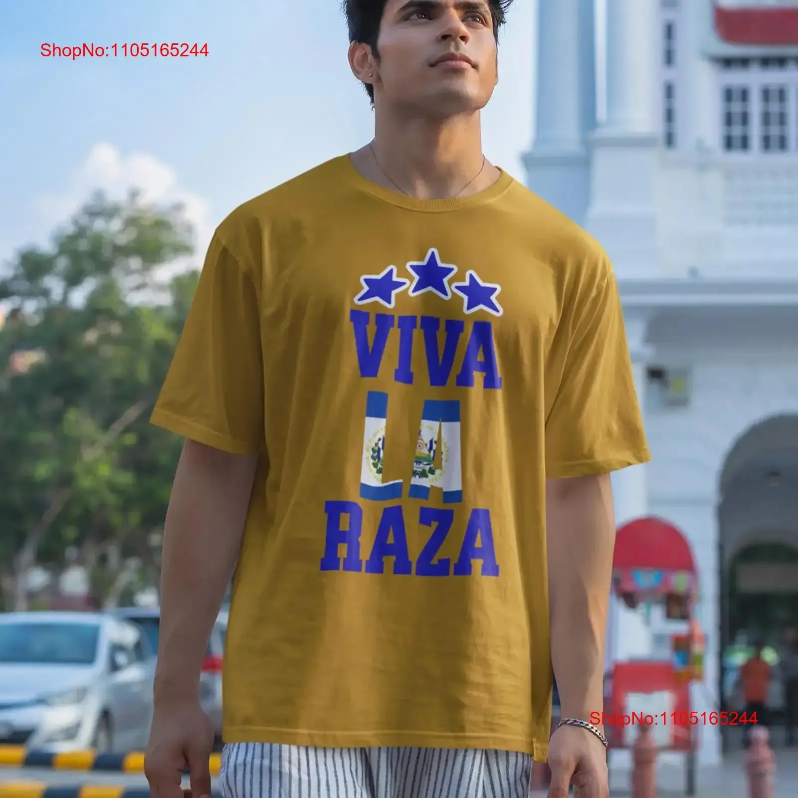 VIVA LA RAZA El Salvador Edition Immigración Ice Justice camiseta Salvadorian L vintage lavado homme ropa de calle informal suave