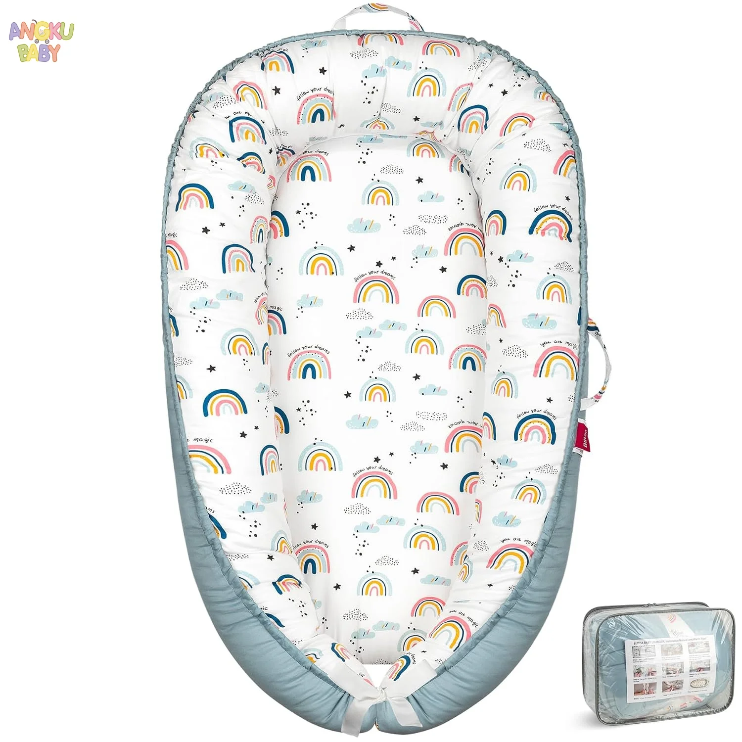 عش الطفل القابل للفصل لحديثي الولادة 0-12 شهر 100% عش الرضع القطن للبنين والبنات كرسي أطفال قابل للتنفس مناسب للمنزل والسفر #1