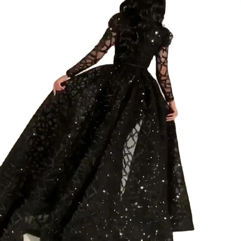 

Осень 2023, трансграничное женское длинное све, круглое, с блестками, пышное вечернее платье, сексуальное свадебное платье на молнии со средней талией