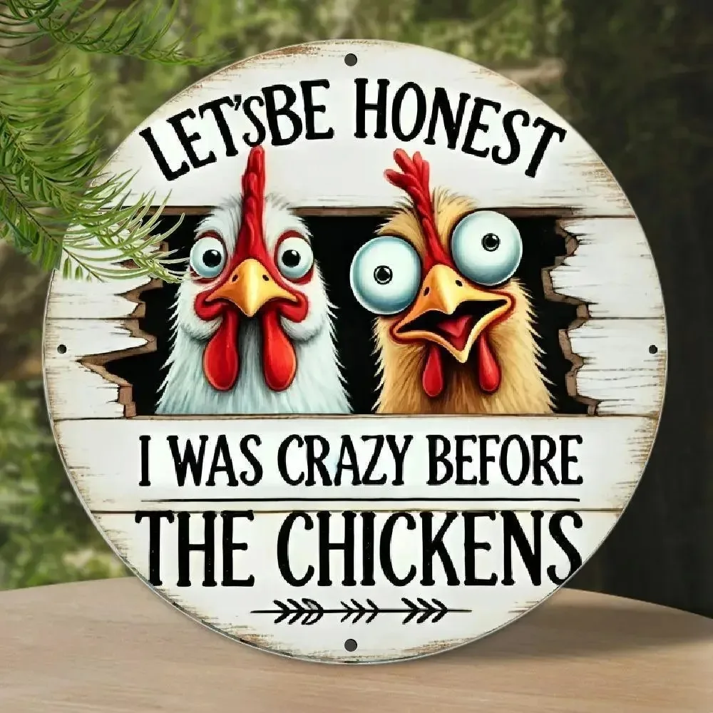 

RusticChickenSign Farmhouse Chicken Sign Funny Crazy Before Chickens Vintage Distressed Wood