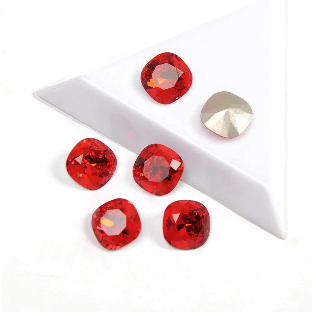 Top Quality Hyacinth Color K9 Fancy Stones Cushion Cut Shape Rhinestone Popular Glass Strass for Nail Art Decorations