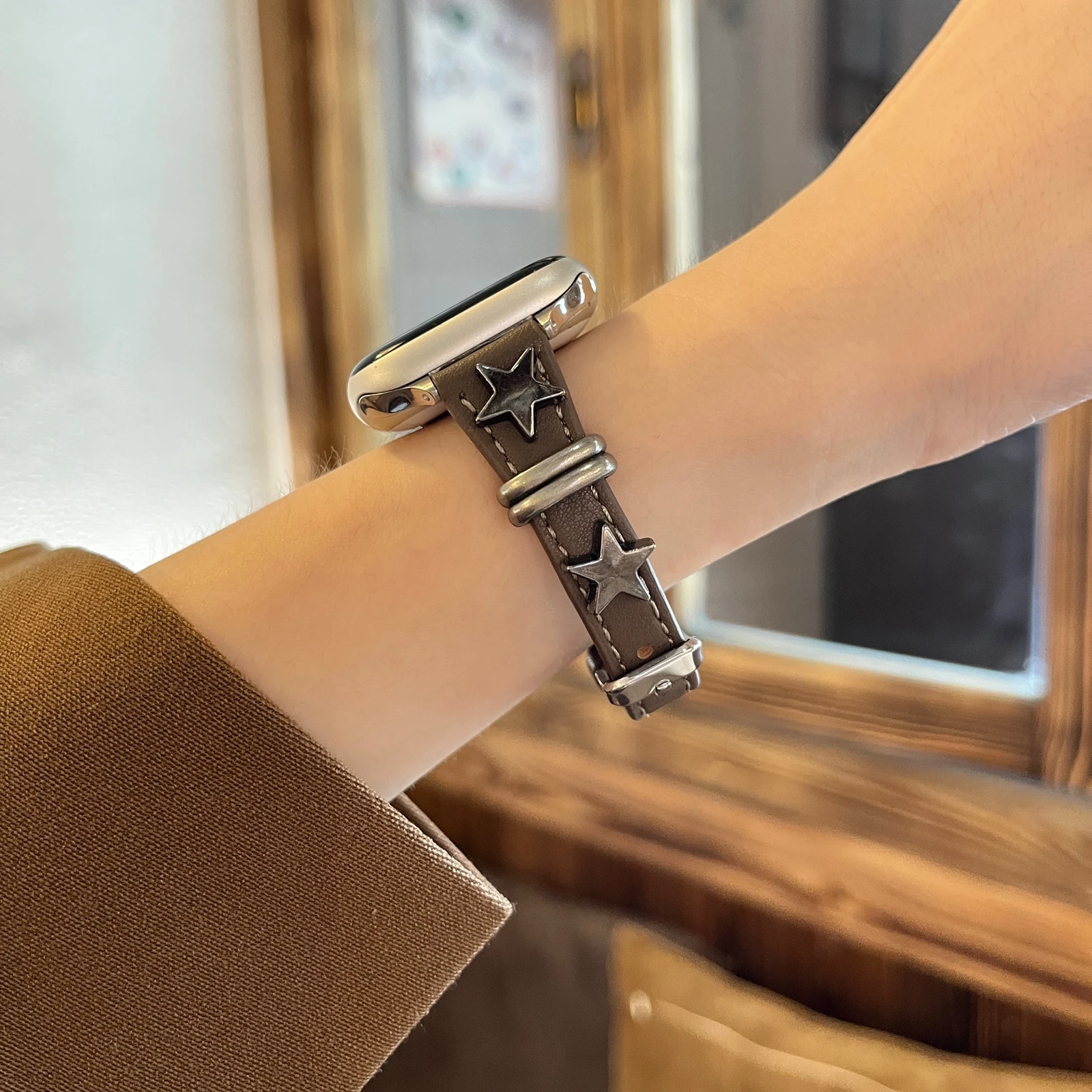 سليم ستار ل سوار ساعة أبل النساء الترا 10/9/8/7/6/5/4/3/2/1 SE 38 مللي متر 40 مللي متر 41 مللي متر 42 مللي متر 44 مللي متر 45 مللي متر 46 مللي متر حلقة جلدية