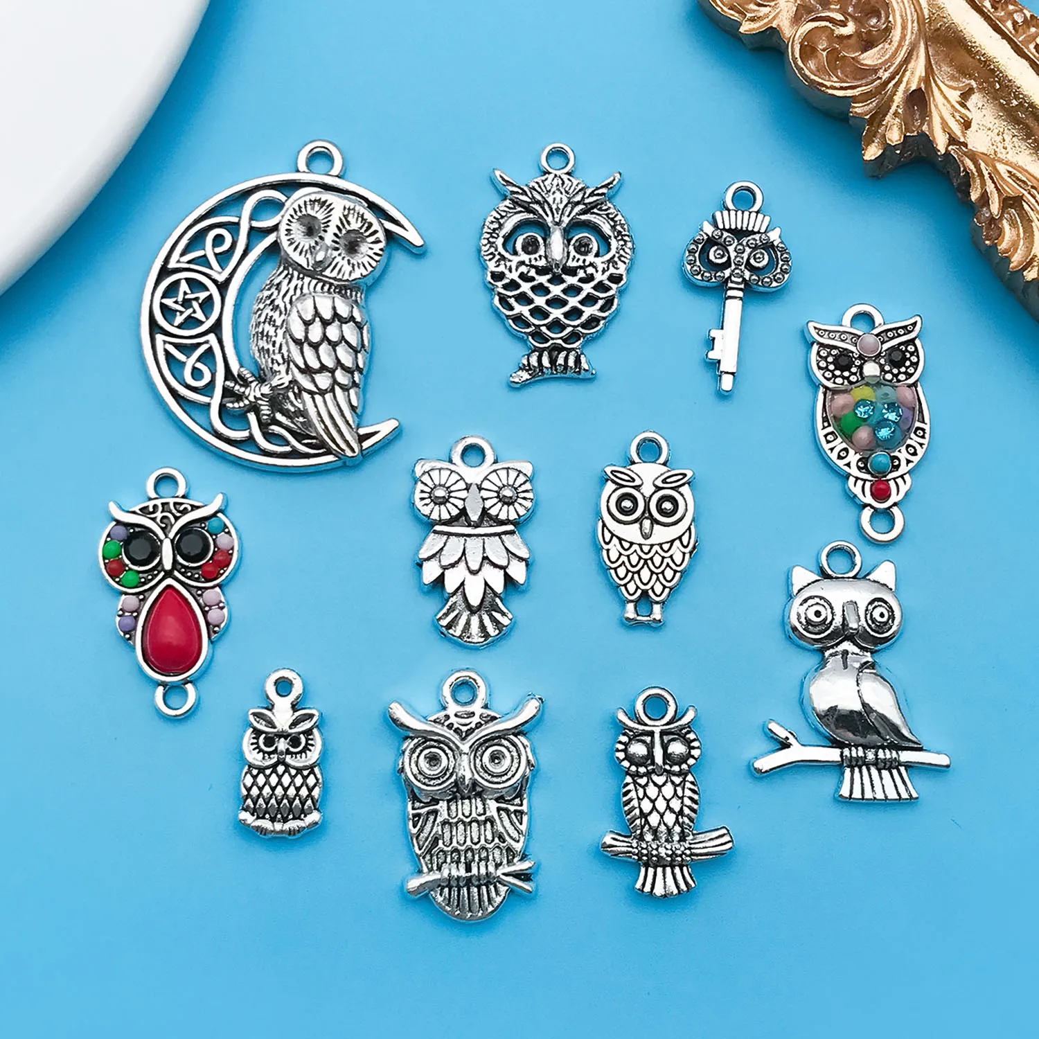 Mix 22pcs  Animal Charm Multiple Styles of Owl Pendants For Jewelry Making Findings Crafting Accessory For DIY Necklace Bracelet