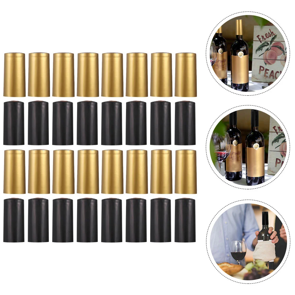 

200 Pcs Sparkling Bottle Stopper Shrink Packaging Heat Shrinkable Wrap Cap Capsules