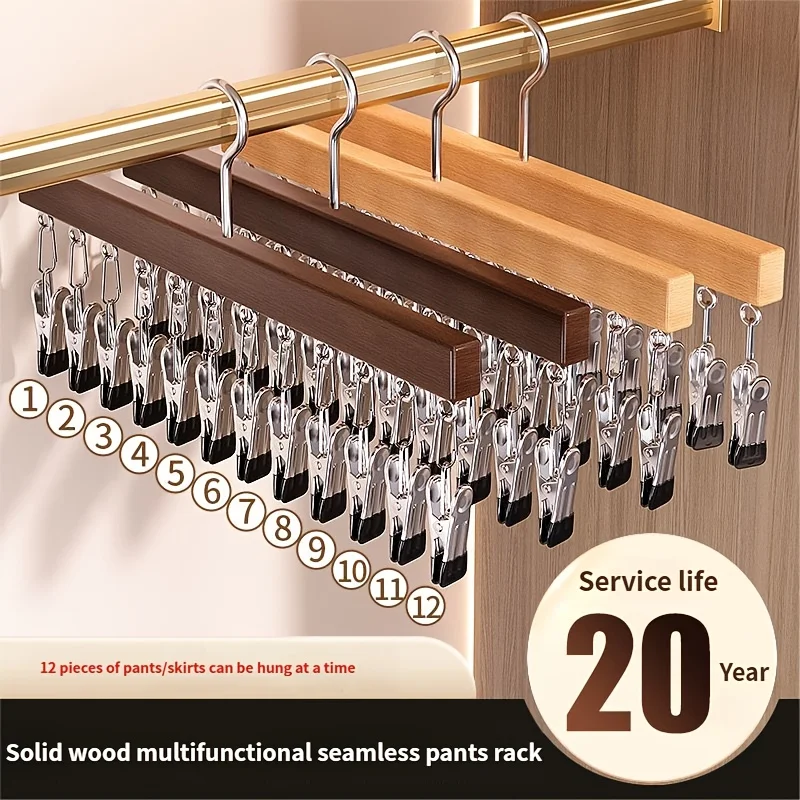 قطعة واحدة من شماعات السراويل المقطوعة لخزانة الملابس، تحمل 12 زوجًا من السراويل والجينز والقبعات والسراويل القصيرة والجوارب، لخطافات تخزين الخزانة #6