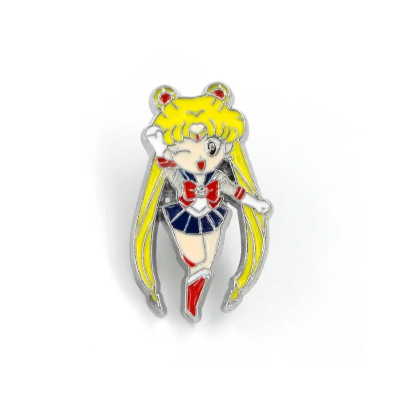 Kawaii Cat Enamel Pin Sailor Moons Luna and Artemis Brooch Cartoons Animal White Kitty Badge Jewelry Gift