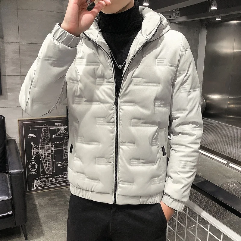 

Мужская зимняя легкая пуховая куртка с капюшоном, повседневная, теплая, модная, с наполнителем из полиэфирного волокна, молодежная, стильная