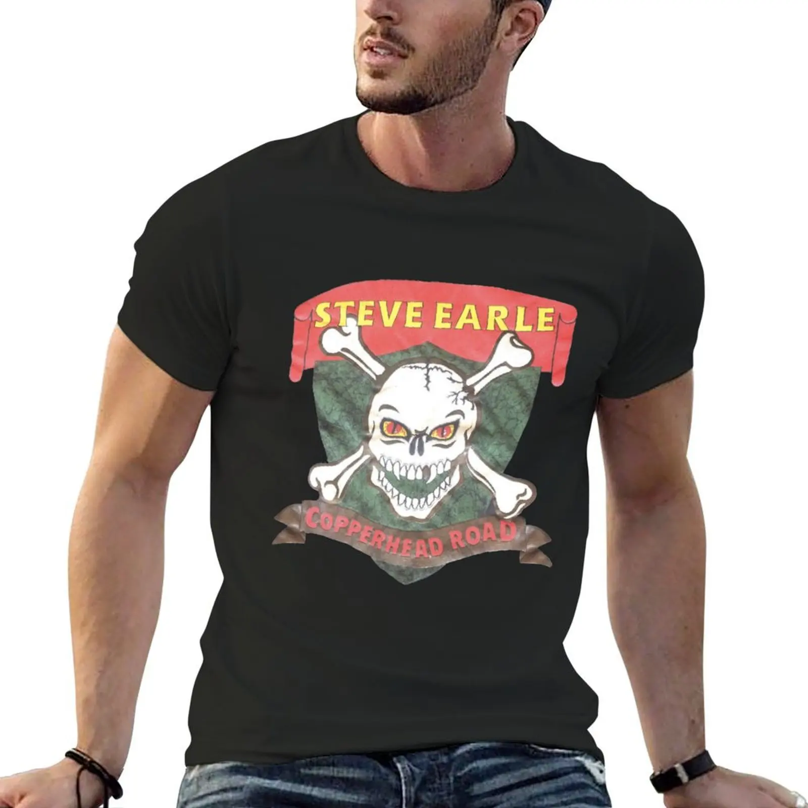 Find 1988 Steve Earle Copperhead Toad Album Promo T-Shirt custom t shirt plain cotton graphic tees men t shirts high quality