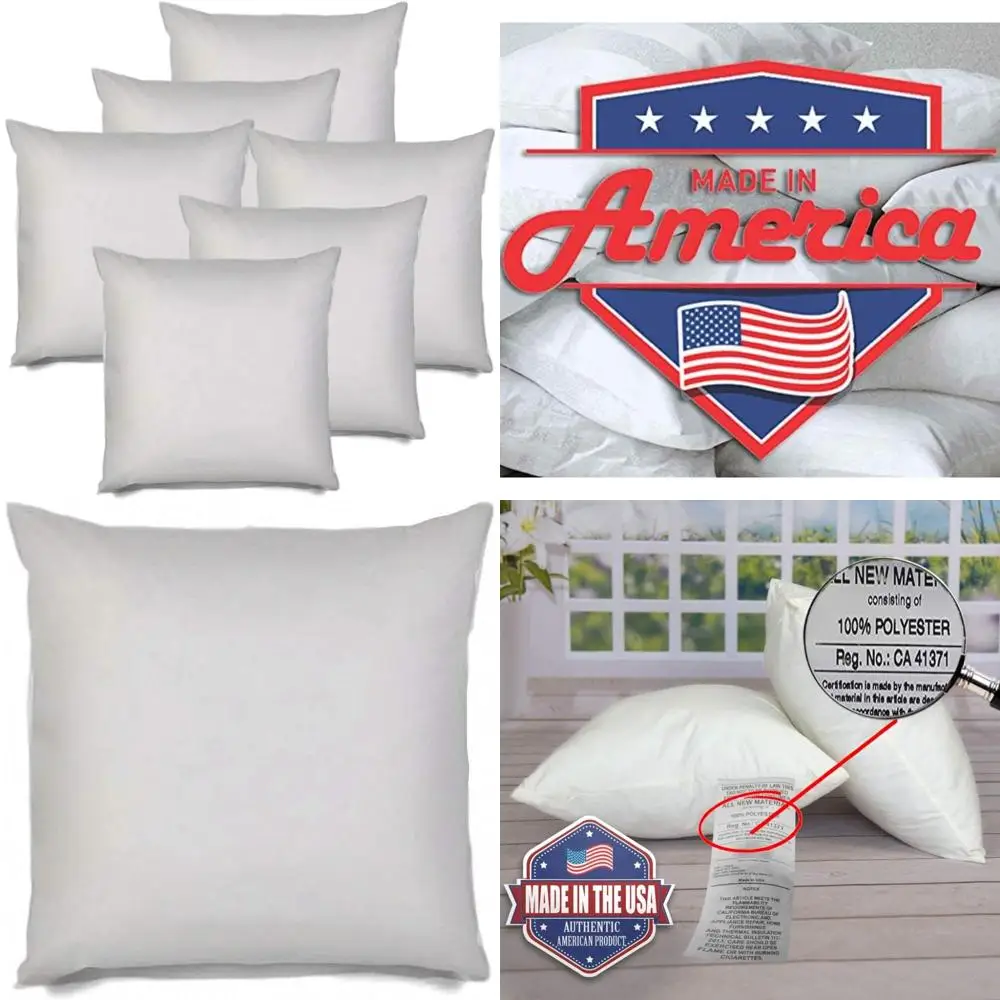 

Hypoallergenic Euro Pillow Insert 18x18 - Standard White Polyester Sham Stuffer for Decorative Throw Pillows