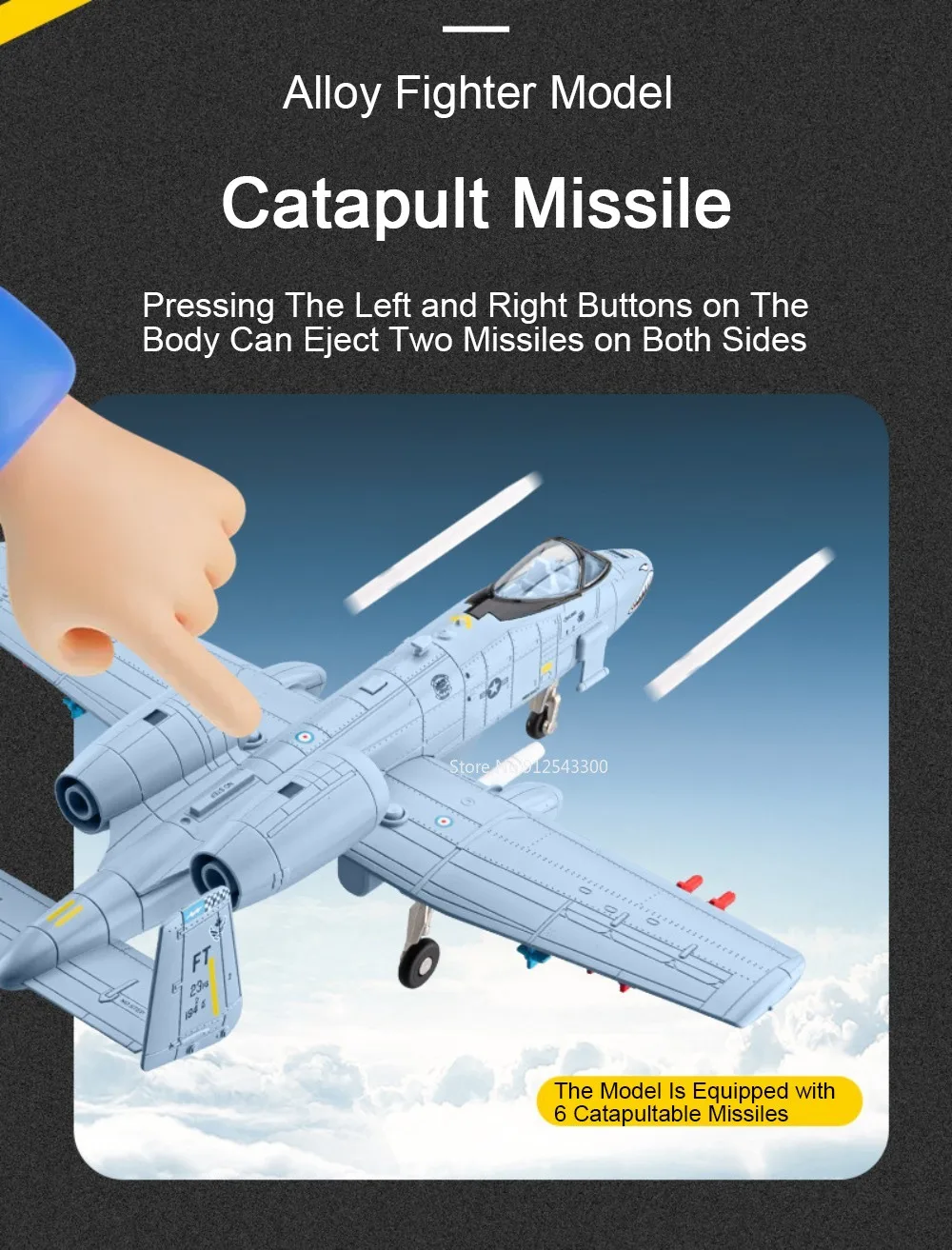 1:32 A-10 Thunderbolt II F-14 Fighter Model Toy Foldable Wheels Metal Body Airplane Sound Light Models Gifts for Children