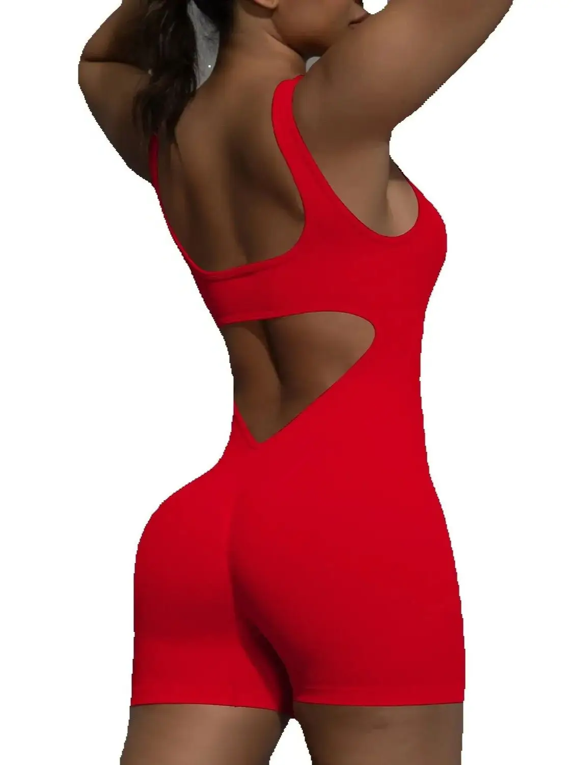 AliExpress CHRLEISURE Women Short Sports Jumpsuit Sleeveless Sexy Backless Yoga Clothes Workout Cycling One-piece Suit Outdoor Recreation Bodysuits
