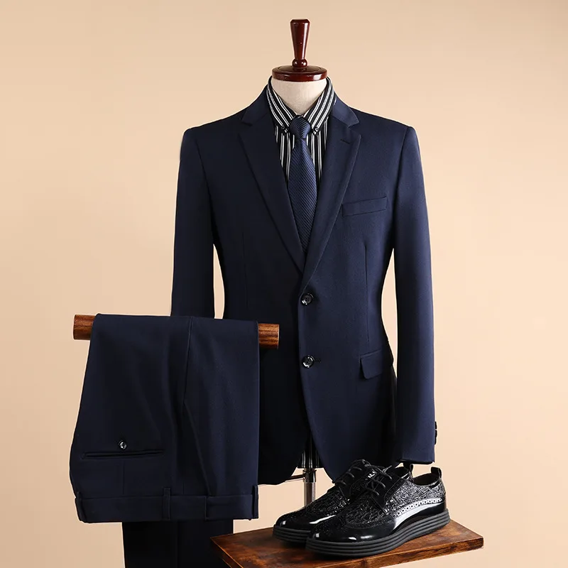 P157-traje ajustado de dos piezas para hombre, traje de boda, vestido de novio, otoño