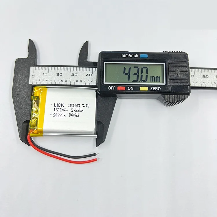 Batteria ricaricabile Li Lipo di ricambio per termistore NTC ai polimeri di litio 3.7V 1500mAh 5.55Wh 103443 per fotocamera GPS LED
