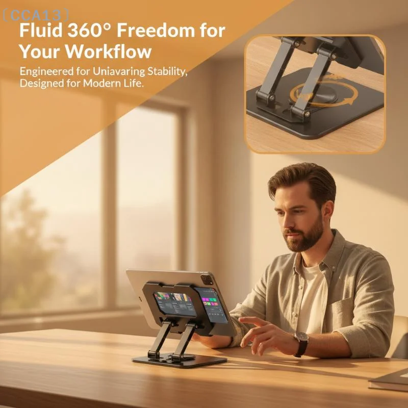 〔CCA13〕360° Rotatable Tablet Stand Adjustable Foldable Desktop Holder Heavy Duty Stable for  Pro 12.9  Galaxy Tab