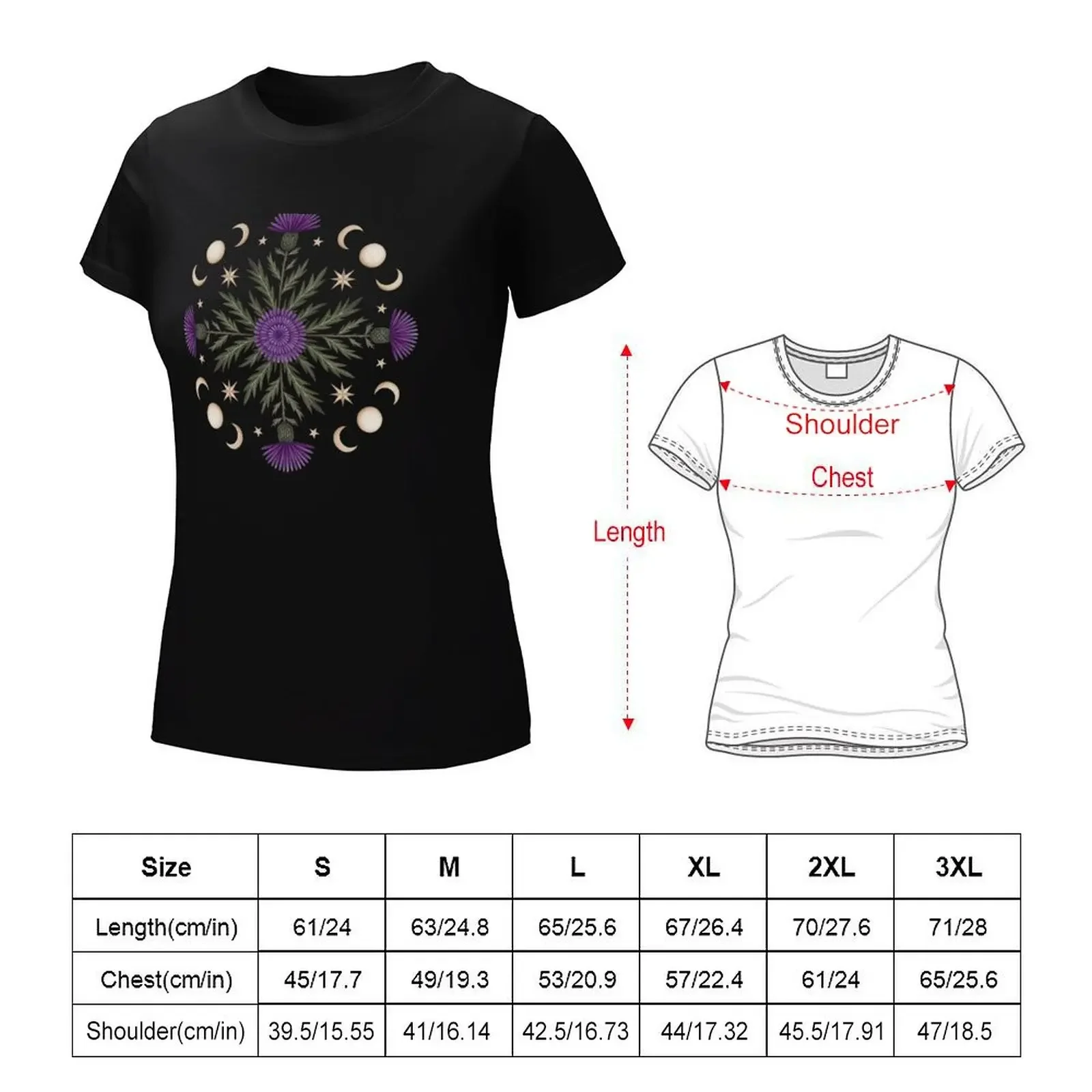 Thistle and Moon Mandala T-shirt plus size tops oversized t shirt Women