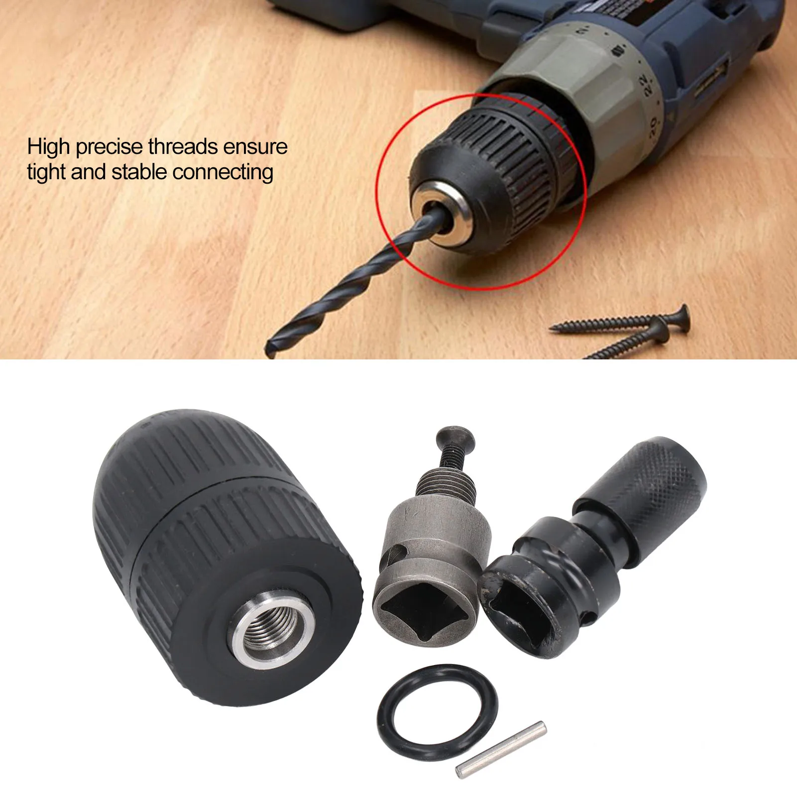 Self Tighten Drill Chuck Self Locking Keyless Electric  Wrench Drill Chuck with 1/2in 20UNF Thread Keyless Drill Chuck