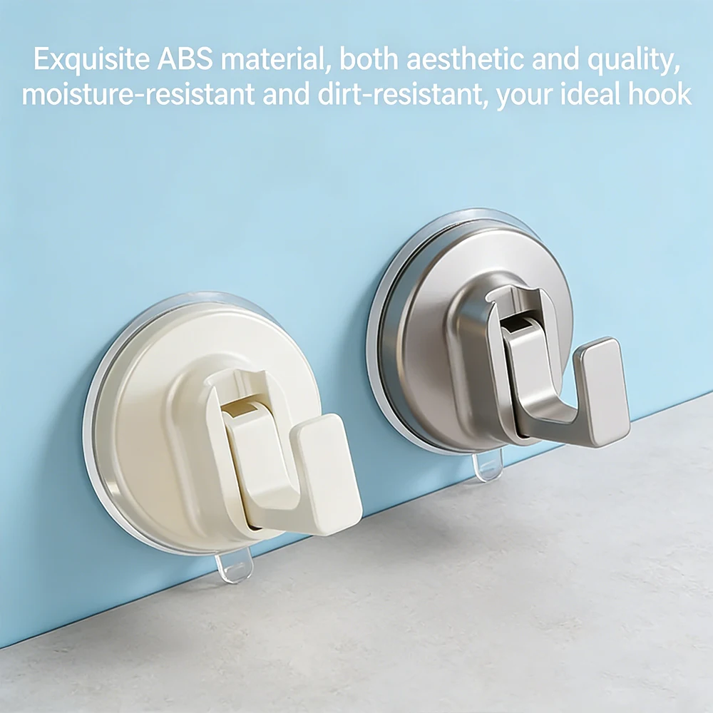 2Pcs Strong Suction Cup Hooks Reusable Vacuum Hook Heavy Duty Wall Mount Hanger For Bathroom Kitchen Glass Towel Robe Clothes Ho view 4
