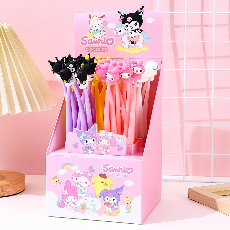 

48pcs Sanrio Kuromi My Melody Gel Pen Cinnamoroll Hello Kitty Student Writing Stationery Signature Neutral Pen School Supplies